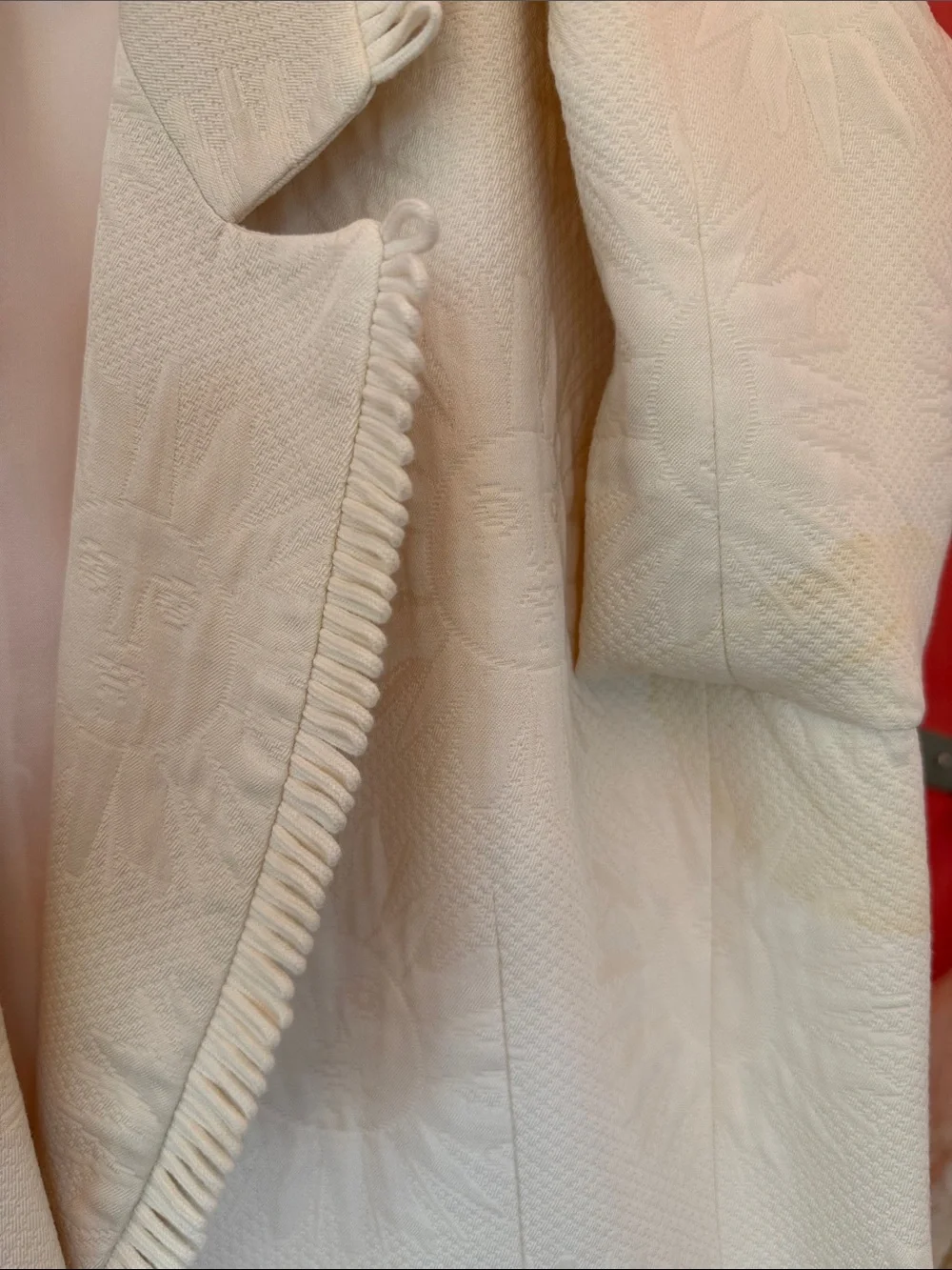 Vintage Dior Cream Textured Single-Button Blazer